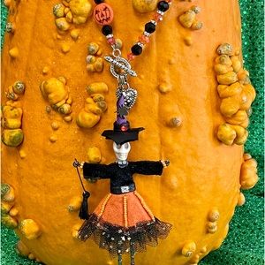 Enchanted Skeleton Witch Necklace
